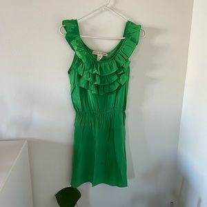 Amanda Uprichard Green 100% Silk Mini Dress